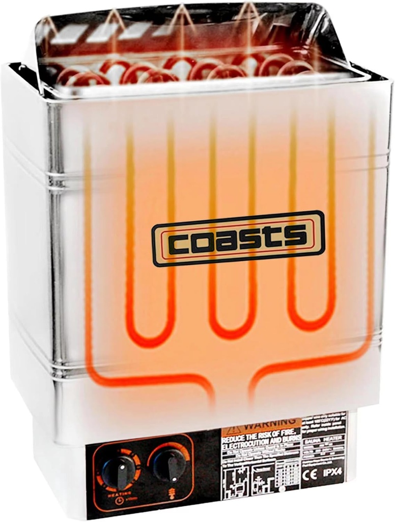 Sauna Heater Stove, 9KW 240V Stainless Steel Dry Steam Bath Sauna Heater Stove with Internal Controller Electric SPA Heater Stove for Home Hotel Sauna Room Spa Shower