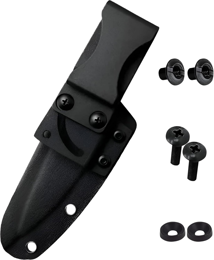 180° Knife Belt Clip, Swiveled Flat Base with Secure Kydex Sheath Attachment, Tactical Knife Clip for DIY Holsters, Concealed Carry and Outdoor Gear, Comes with Mounting Hardware
