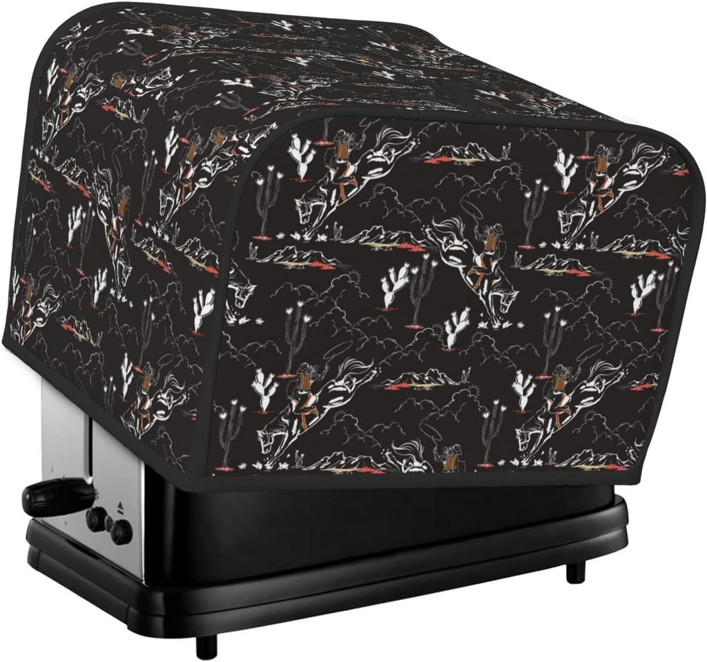 Oven Cover Kitchen Bread Machine Protector,4 Slice Toaster Cover For Home,Fingerprint Coaster Cover,Kitchen Small Appliance,Cowgirl In Desert