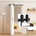 DonYoung Bifold Barn Door Hardware Kit, 36'' Track for 2 Door Panels, Doors Not Included, Heavy Duty Side Mounted Roller for Smooth Sliding, Fit Double 16" Bifold Doors, Space-Saving Folding Solution