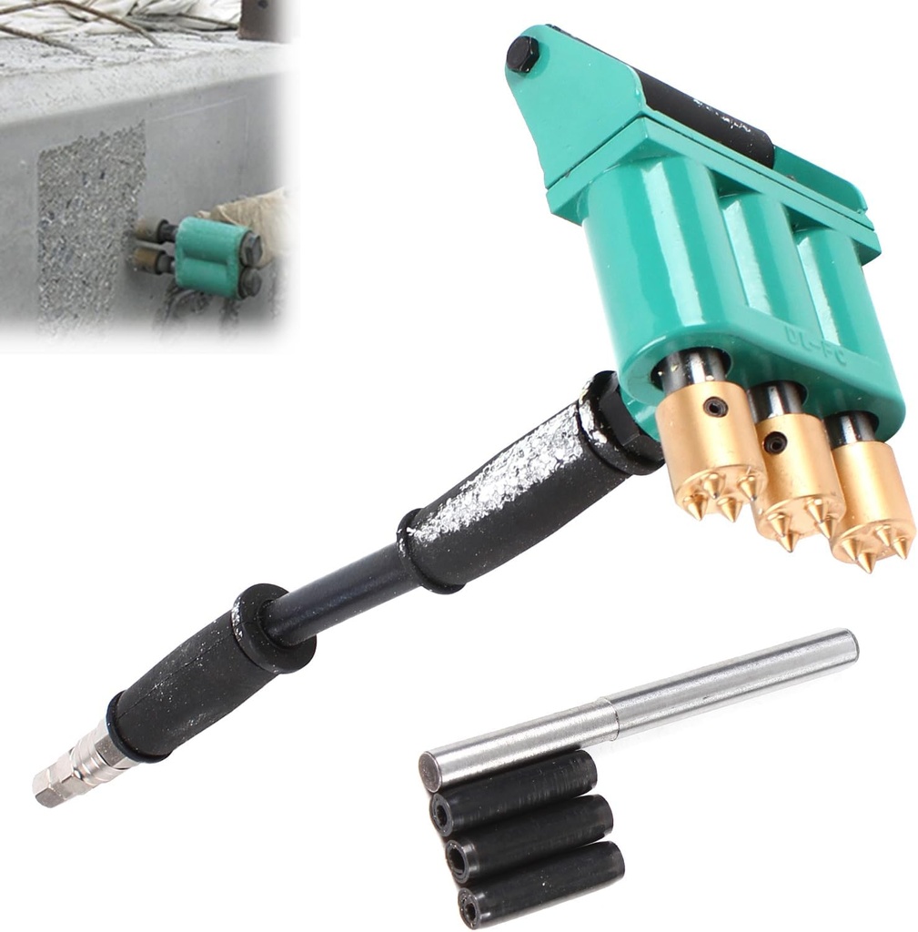 Hand-Held Pneumatic Concrete Chisel, 3-Head Concrete Chisel, For Bridges, Tunnels, Subway Construction