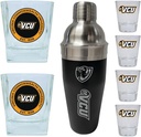R and R Imports Virginia Commonwealth Officially Licensed Collegiate Barware Set – 7-Piece Cocktail & Whiskey Glass Gift Pack