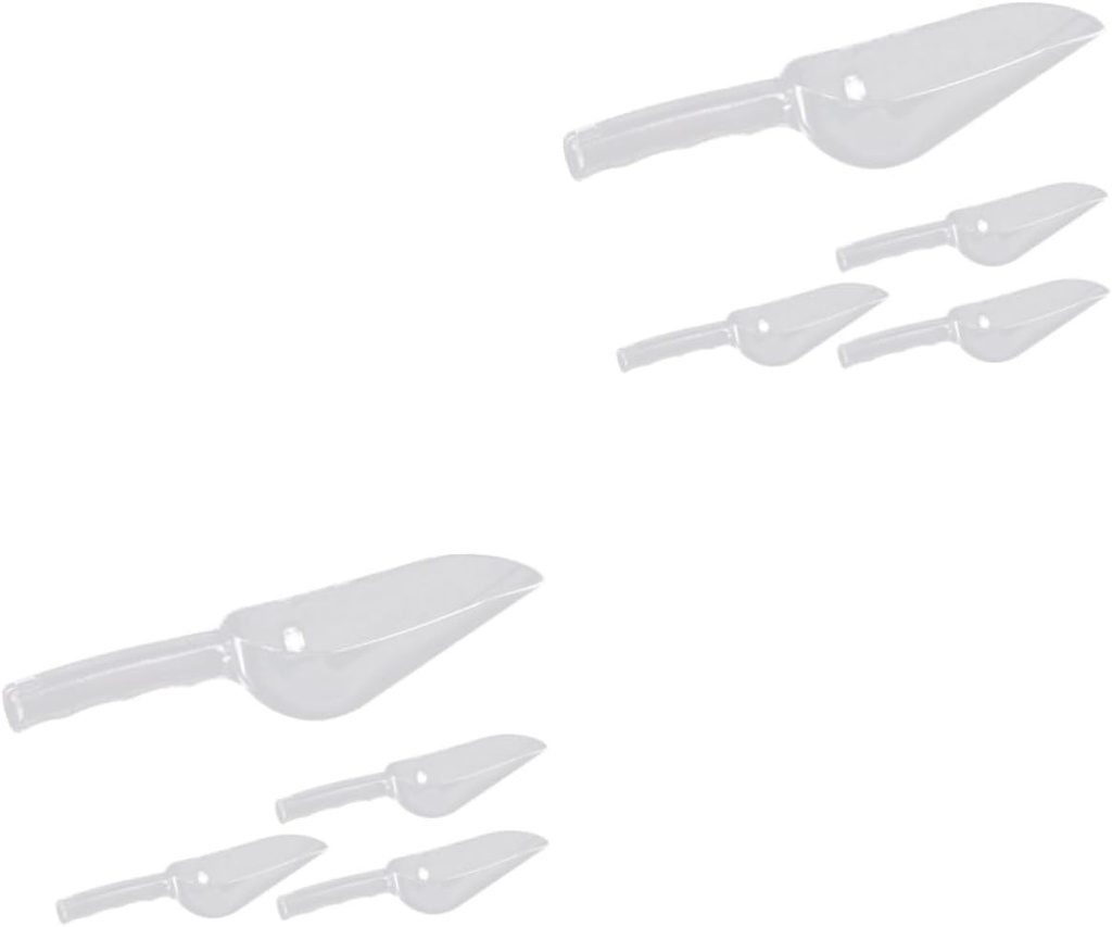 VOSAREA 8pcs Plastic Multi-function Food Scoop for Kitchen and Pet Food Dishwasher Safe Ice and Flour Shovel Ergonomic Design for Easy Use