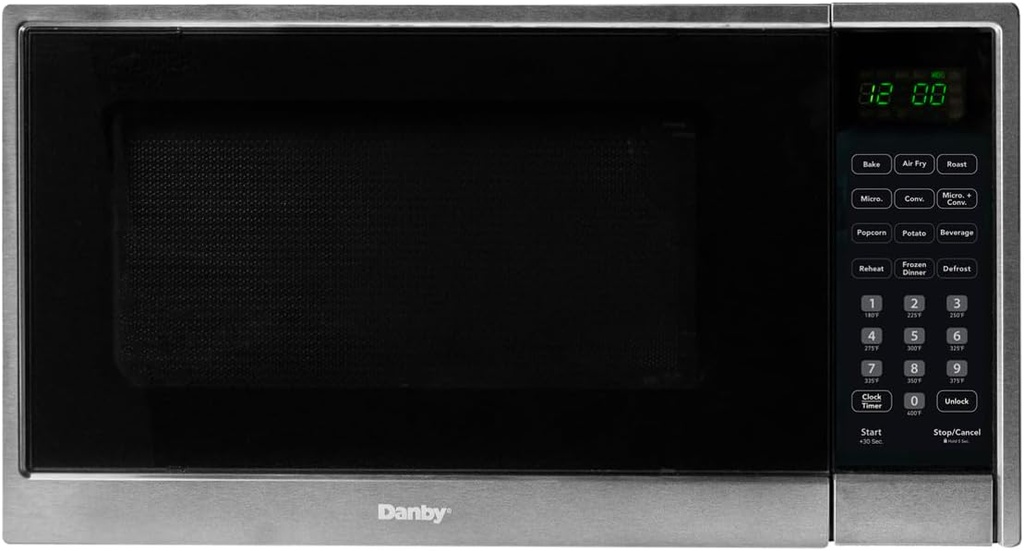 Danby 1.3 cu. ft. Multifunction Countertop Microwave with Air Fry in Stainless Steel (DBMW1361ABSS)