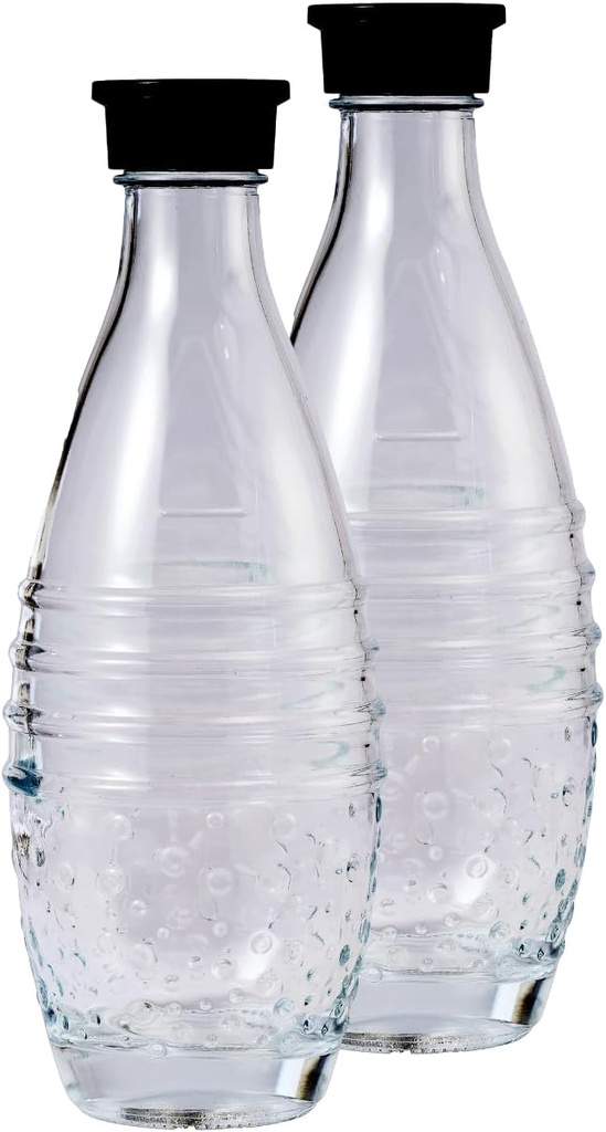 Glass Carbonating Bottle fits SodaStream Aqua Fizz, Crystal, and Penguin Sparkling Water Machines, Not for Plastic Bottle Machines, 2-Pack