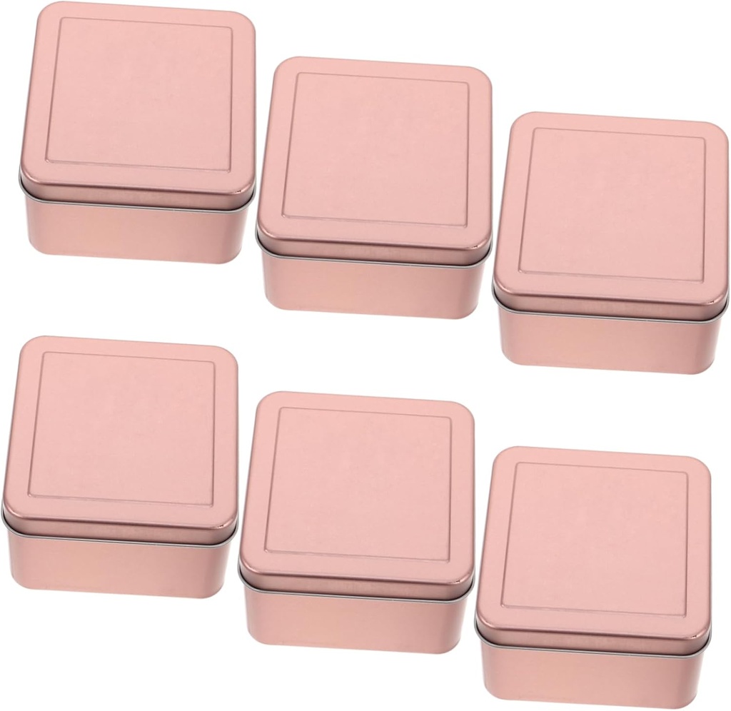 Cabilock 6pcs Iron Tinplate Storage Boxes with Lids Elegant Metal Tea Canisters Cookie Containers for Snacks Freshness Sealed Candy Tins for Home Organization