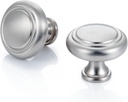 Round Drawer Pulls - 10 Pack (1-1/5 Inch), Kitchen Cabinet Knobs Brushed Nickel, Urban Cabinet Knobs for Kitchen Door, Bathroom Vanity Door, Dresser Drawers,Office Handles