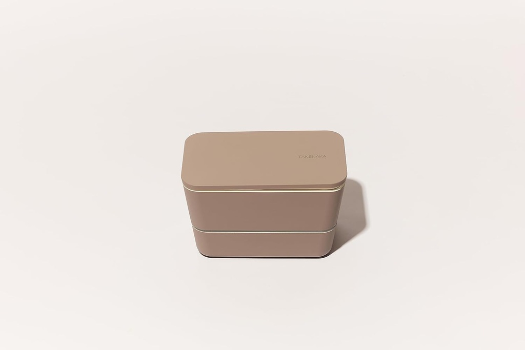 TAKENAKA Bento Lunch Box, Flat Dual Eco-Friendly and Sutainable Bento box from Japan (Gray Stone)