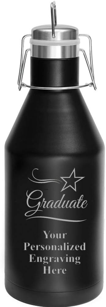 Custom Graduation Growler, 64 oz Custom Graduate Stainless Steel Growler, Engraving Included