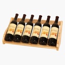 Kitchen Wine Rack Solid Wood Free-Standing Wine Display Stand Can Hold 6 Bottles of Wine Display Stand for Home Wine Cellar Bar Restaurant Place D