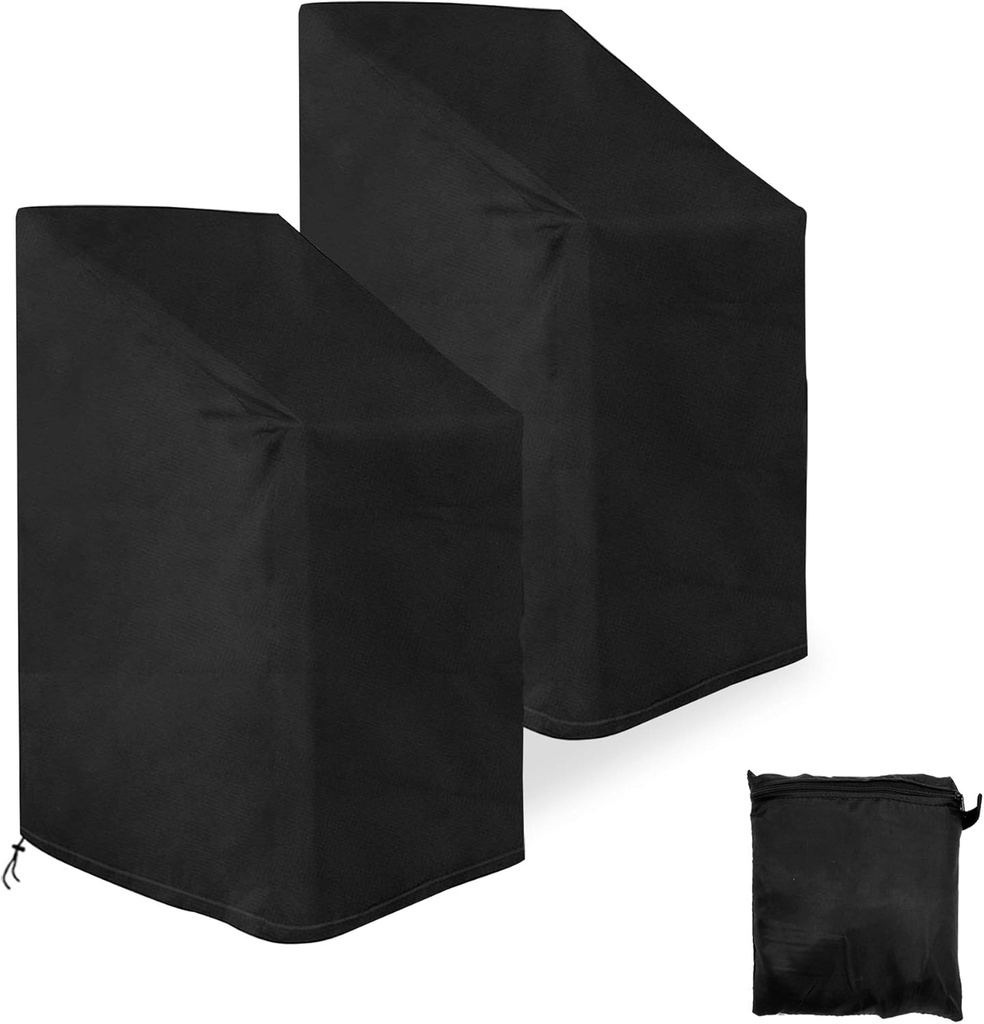 AGOOBO 2 Pack Patio Chair Covers Waterproof, Outdoor Chair Covers Waterproof UV Protection Furniture Cover with Pouch(29 x 29 x 47-1/4 inch,Black)