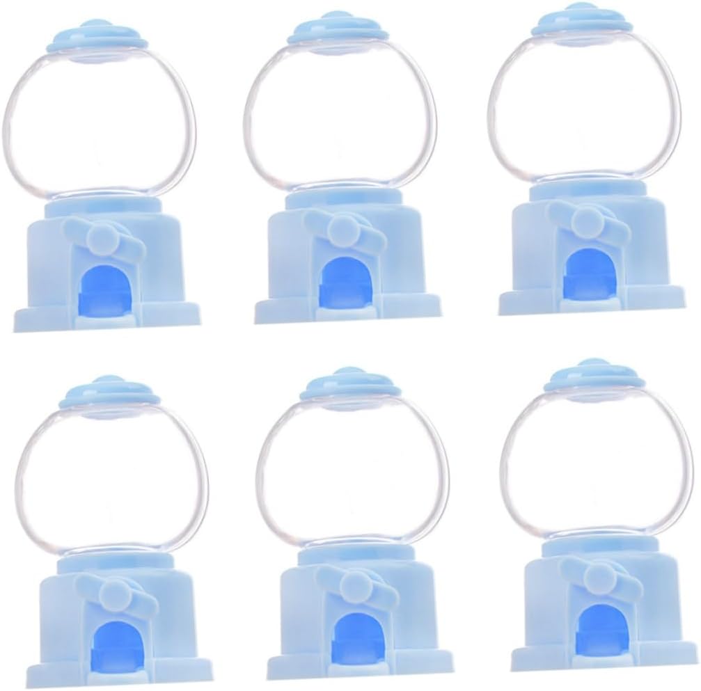 PRETYZOOM 6Pcs Mini Candy Catcher Machines Creative Plastic Grabbing for Rotatable Fun Candy Dispenser for Parties and Events Blue