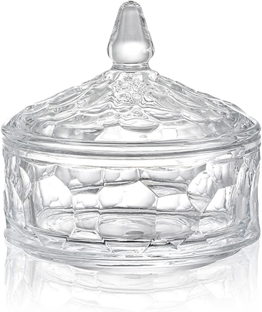 Sugar Bowl Container Crystal Glass Storage Jar with Lids Clear Candy Dish Transparent Container Sugar Bowl Cookie Jar for Table Set of 1 Sugar Storage Bowls Bowl Jars