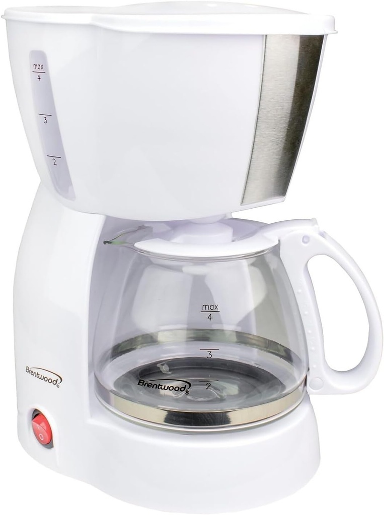 Brentwood Appliances TS-213W 4 Cup Coffee Maker, White