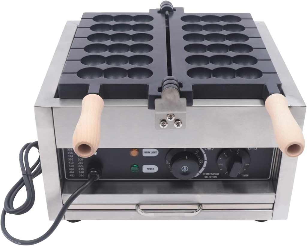 Commercial Electric Waffle Maker, 1400W 6 Grids Bubble Egg Waffle Maker Baking Machine, Nonstick Electric Waffle Pancake Baker For Restaurant, Home And Party, Time & Temperature Control