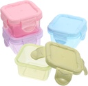 BESTOYARD 4Pcs Portable Lunch Box Color Snack Containers with Lids 2.36 X 2.36 X 1.57 Inch Ideal for Food Storage and Meal Prep