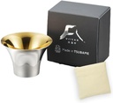 J-kitchens-bag Japanese Sake Glass, Mt. Fuji Guinomi, 1 Pack, Medium Gold, 2.5 fl oz (75 ml), Made in Japan