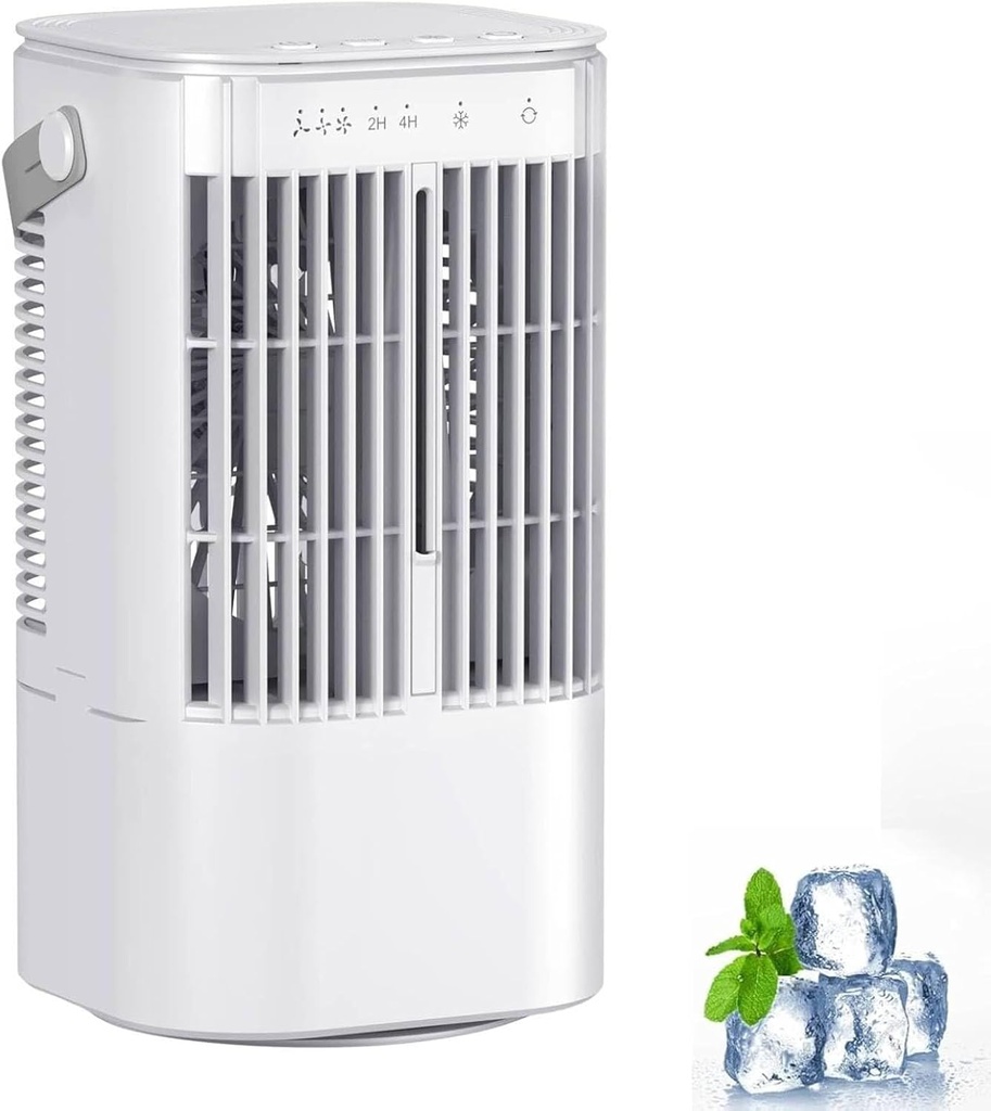 Portable Air Conditioner Fan Desktop Evaporative Cooler Small Air Conditioner Fans Quiet Desktop Cooling Fan 3 Wind Speed 2-4H Timer for Room, Bedroom, Office, Camping (B)