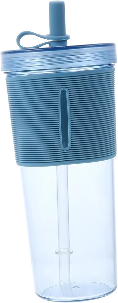 Yardwe Large Capacity Straw Water Cup with Leakproof Lid Portable Plastic Water Bottle for Outdoor Travel and Home Use Stylish and Easy to Clean