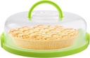 12inch Portable Pie Carrier with Lid and Cupcake Muffin Tart Cookie Keeper Food, for Wedding Party Baby Shower Party Christmas (Green)