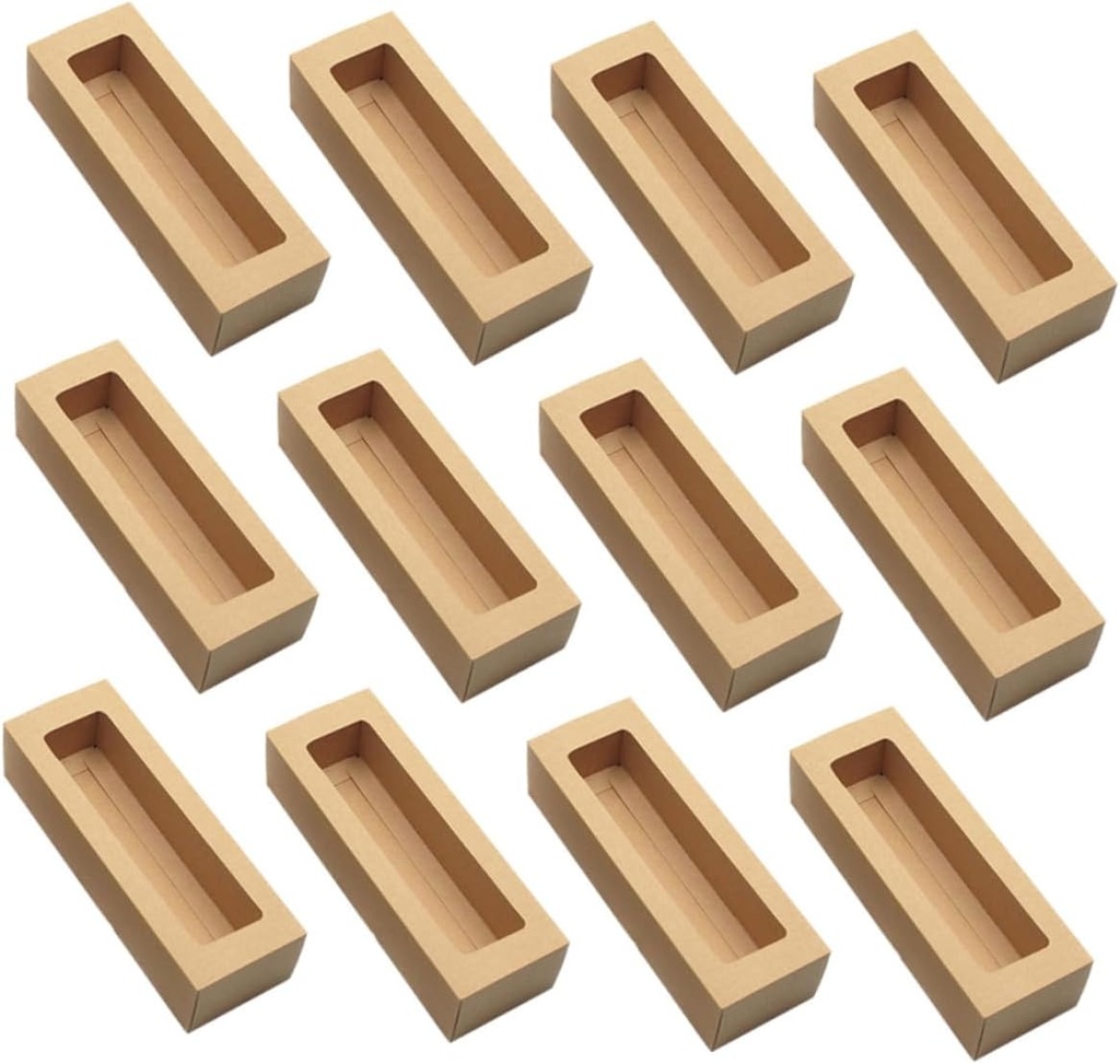 12pcs Mooncake Boxes Lightweight Window Cake Boxes for Baking Paper Packing Containers