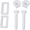 RDEXP 2 Pairs White Plastic Toilet Seat Cover Hinge Blind Hole Rectangular Bolts with Nuts Washers