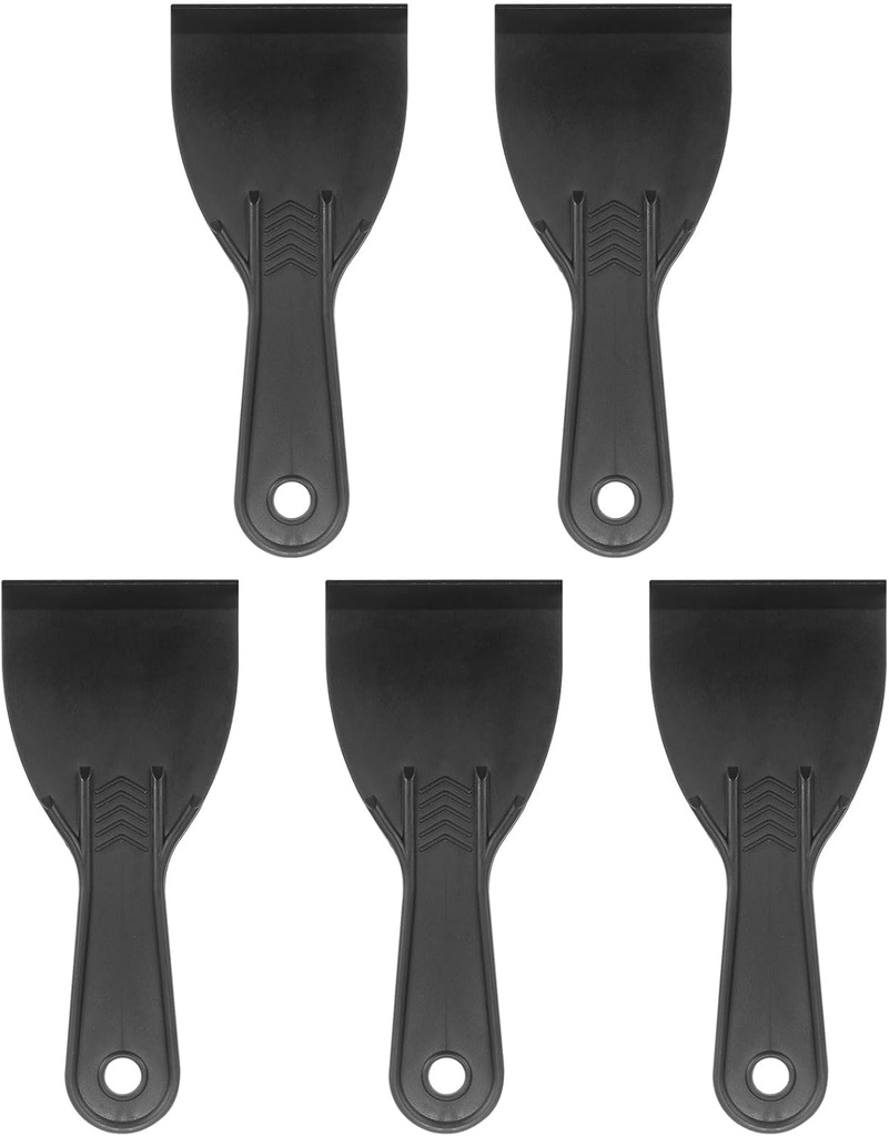 HARFINGTON 5pcs Putty Scraper 3" Width 6mm Thin Flexible Plastic Putty Knives for Taping Drywall Spreading Painting Wall Scratching
