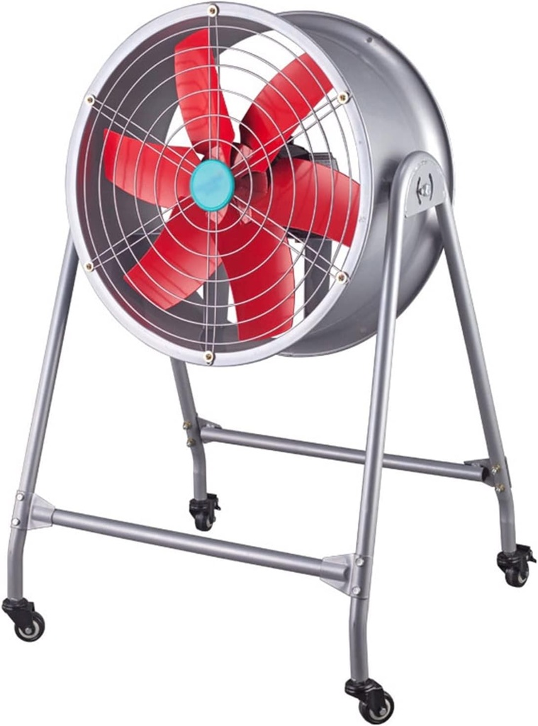 Industrial Floor Type Ventilation Fan 20 Inch High Velocity Heavy Duty Exhaust Fan Commercial Round Metal Vent Fan with Mobile Stand, 1400RPM Household Ventilation Fans