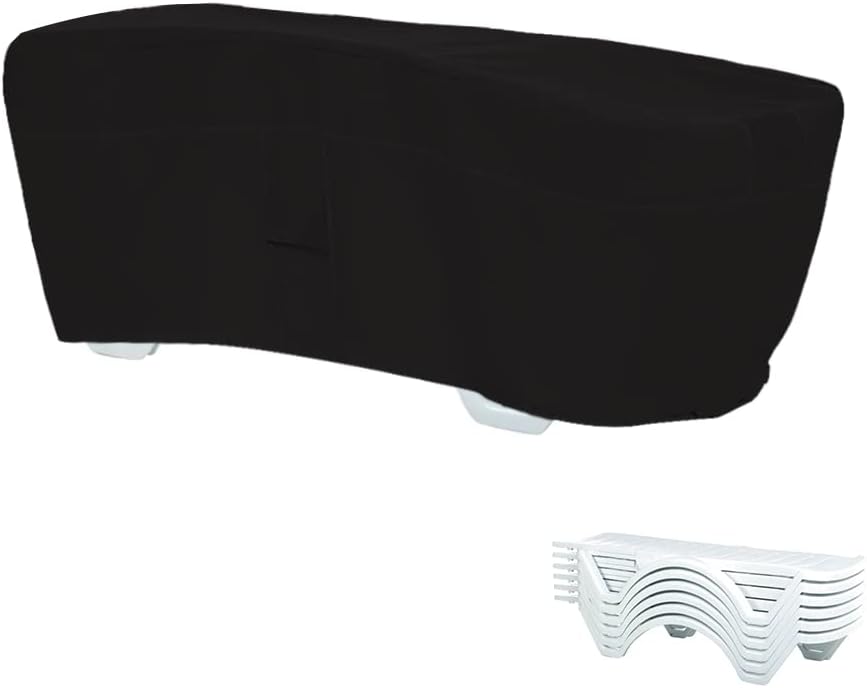 76'' Outdoor Stackable Reclining Single Chaise Cover Waterproof Heavy Duty Patio Chaise Lounge Covers for 6 Stackable Pool Lounge Chairs