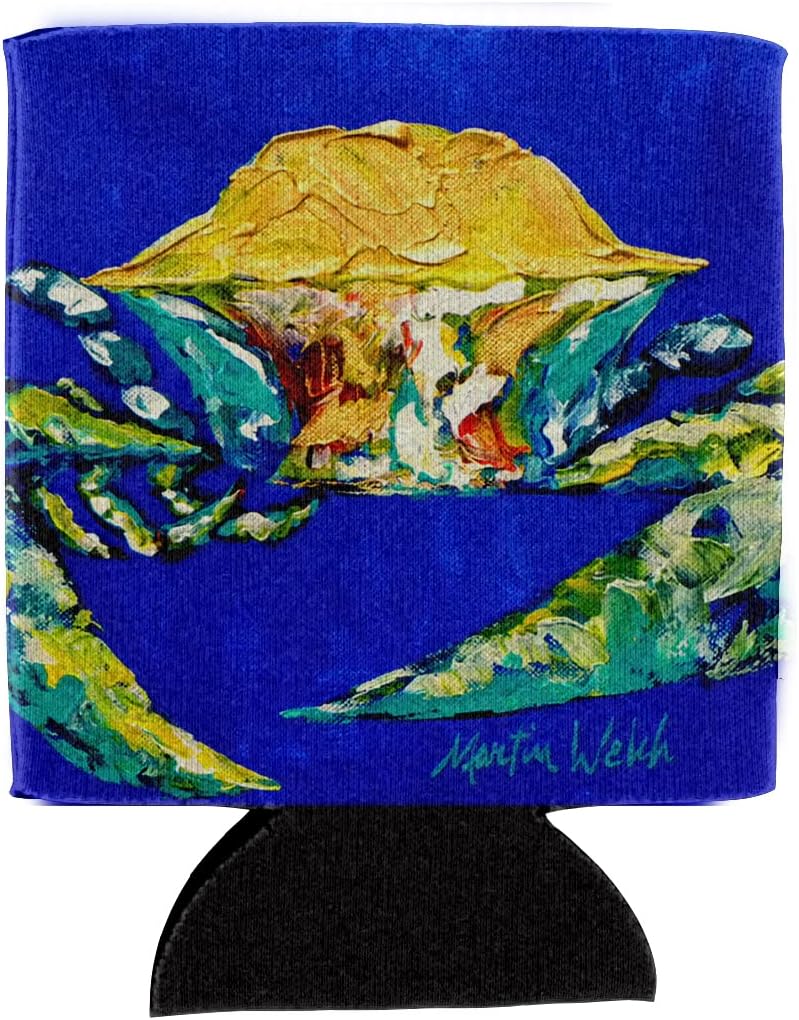 Caroline's Treasures MW1064CC Crab Tight Quarters Can or Bottle Hugger Cooler Washable Drink Sleeve Collapsible Beverage Insulated Holder, Can Hugger, Multicolor