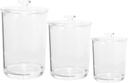 Zerodeko 3Pcs Transparent Storage Jar Small Candy Jars with Lids Tea and Cookie Containers Airtight Holders for Snacks and Dry Food Organization