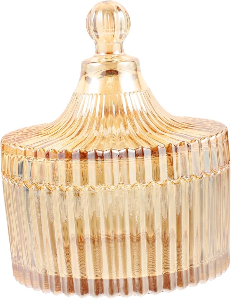 Pen Holder Cotton Swab Box Candy Dish Lids Glass Storage Jar for Cookies Nuts Beans Wedding