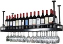 Wine Racks Wine Racks Morden Style Iron Hanging Ceiling Decoration Shelf for Bar Restaurants Kitchen or Wine Cellar Black 120Cm