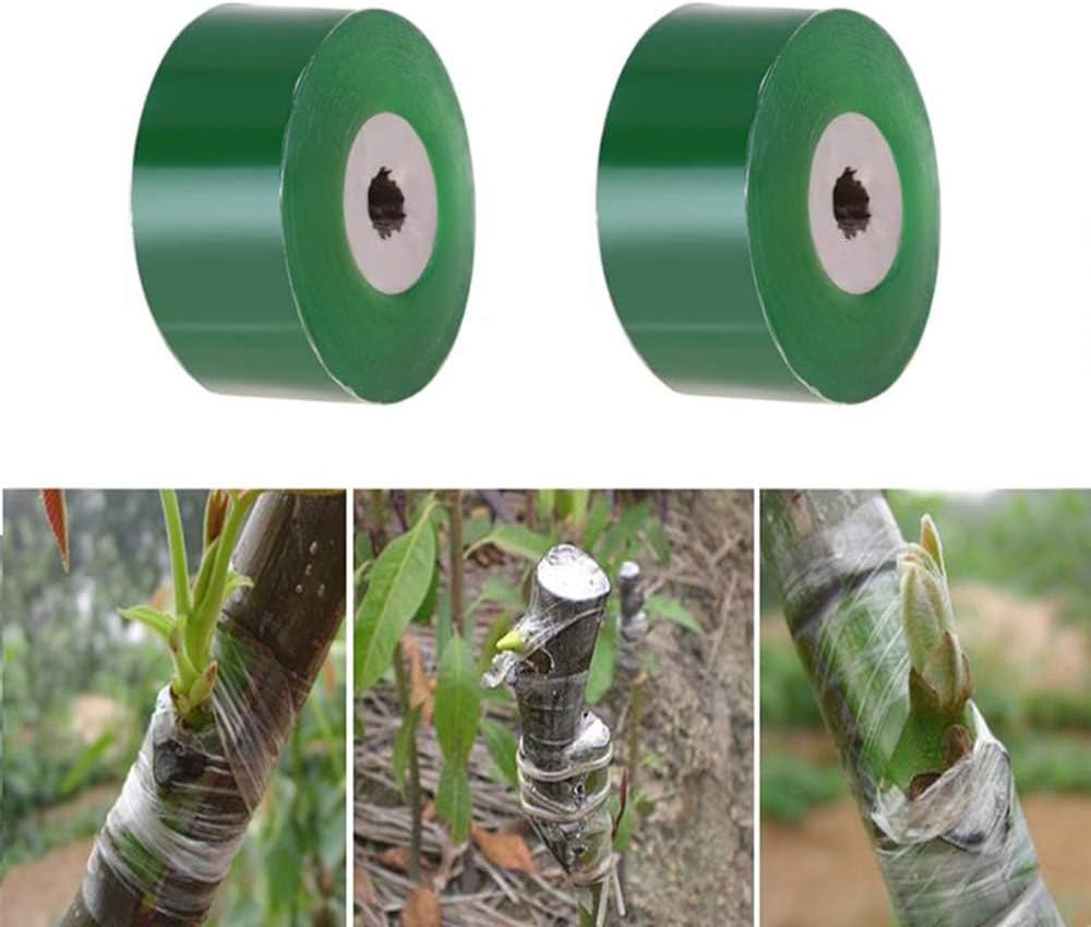 Basoteeuo LTKJ 2 Roll Garden Nursery Grafting Tape Stretchable Gardening Tape for Plants Fruit Trees 1.18" × 328'