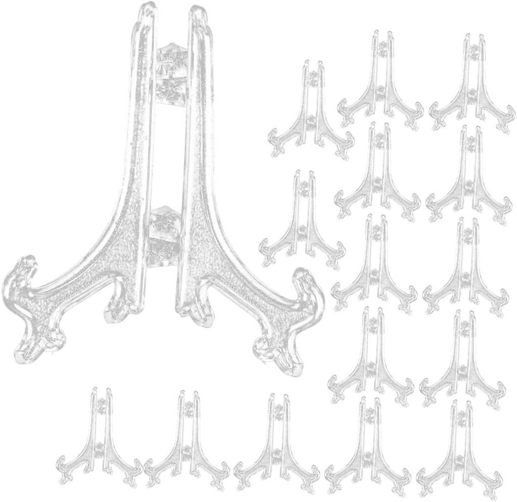 Alipis 25pcs Clear Easels Display Stand for Plates and Photos Transparent Decoration Stands Versatile Tabletop Holders for Home Kitchen Office Weddings and Events