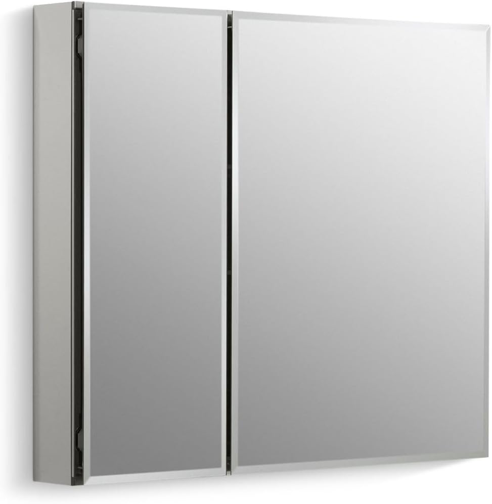 Kohler K-CB-CLC3026FS Beveled Medicine Cabinet with Mirror Doors & Adjustable Shelves, Rectangular Beveled Edge Frame, 30" x 26"