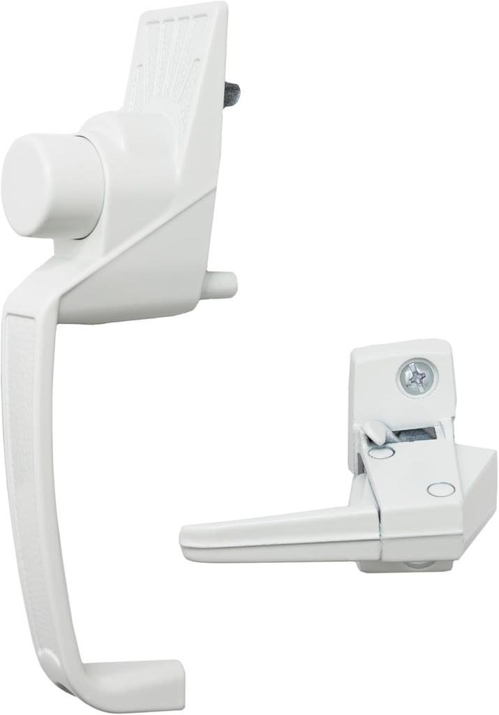 Ideal Security Model 910 Classic Push Button Handle with Latch for Storm Door and Screen Door, White