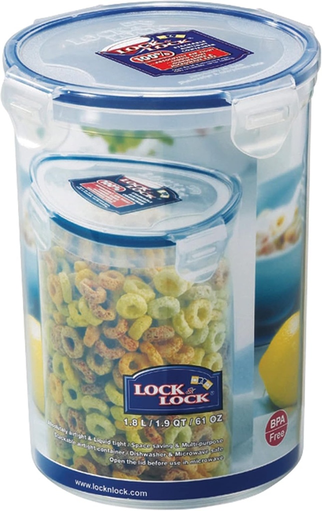 LOCK & LOCK 61-Fluid Ounce Round Food Container, Tall, 7-1/2-Cup