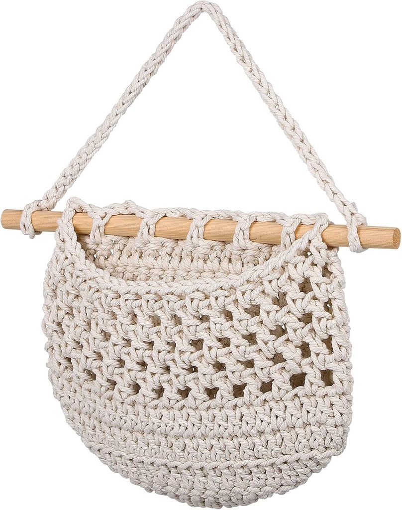 EXCEART Fruit Wall Basket Decor Hanging Storage Organizer Boho Style Fruit Holder for Kitchen