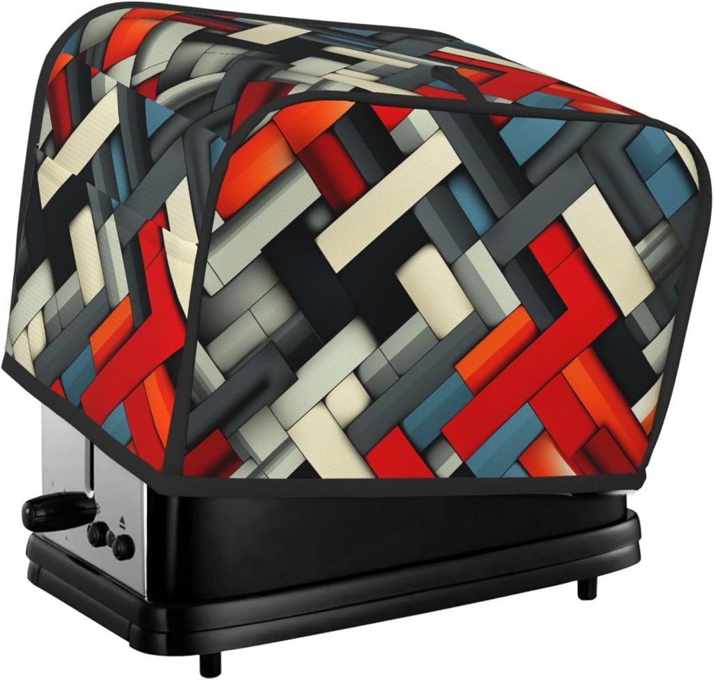 2 Slice Toaster Covers Bread Machine Cover Quilted Dustproof Fingerprint Protectors Small Washable Appliance Cover Diagonal Geometric Bread Maker Dust Protection Universal Size