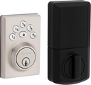 Kwikset Powerbolt 240 5-Button Keypad Satin Nickel Contemporary Electronic Deadbolt Door Lock, Featuring Convenient Keyless Entry, Customizable User Codes and Auto-Locking