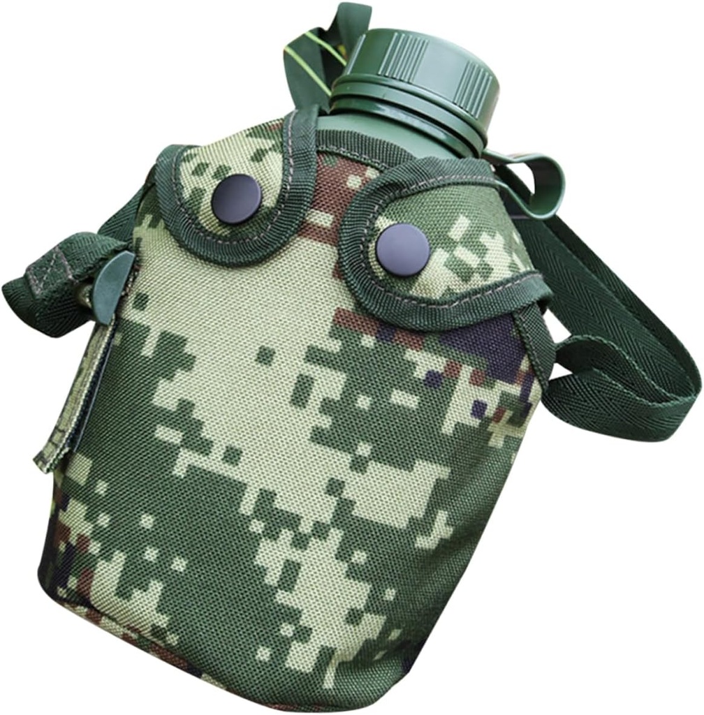 1set Aluminum Alloy Water Bottle Canteen with Hook Design for Outdoor Camping Hiking and Survival Kettle for Adventure Enthusiasts