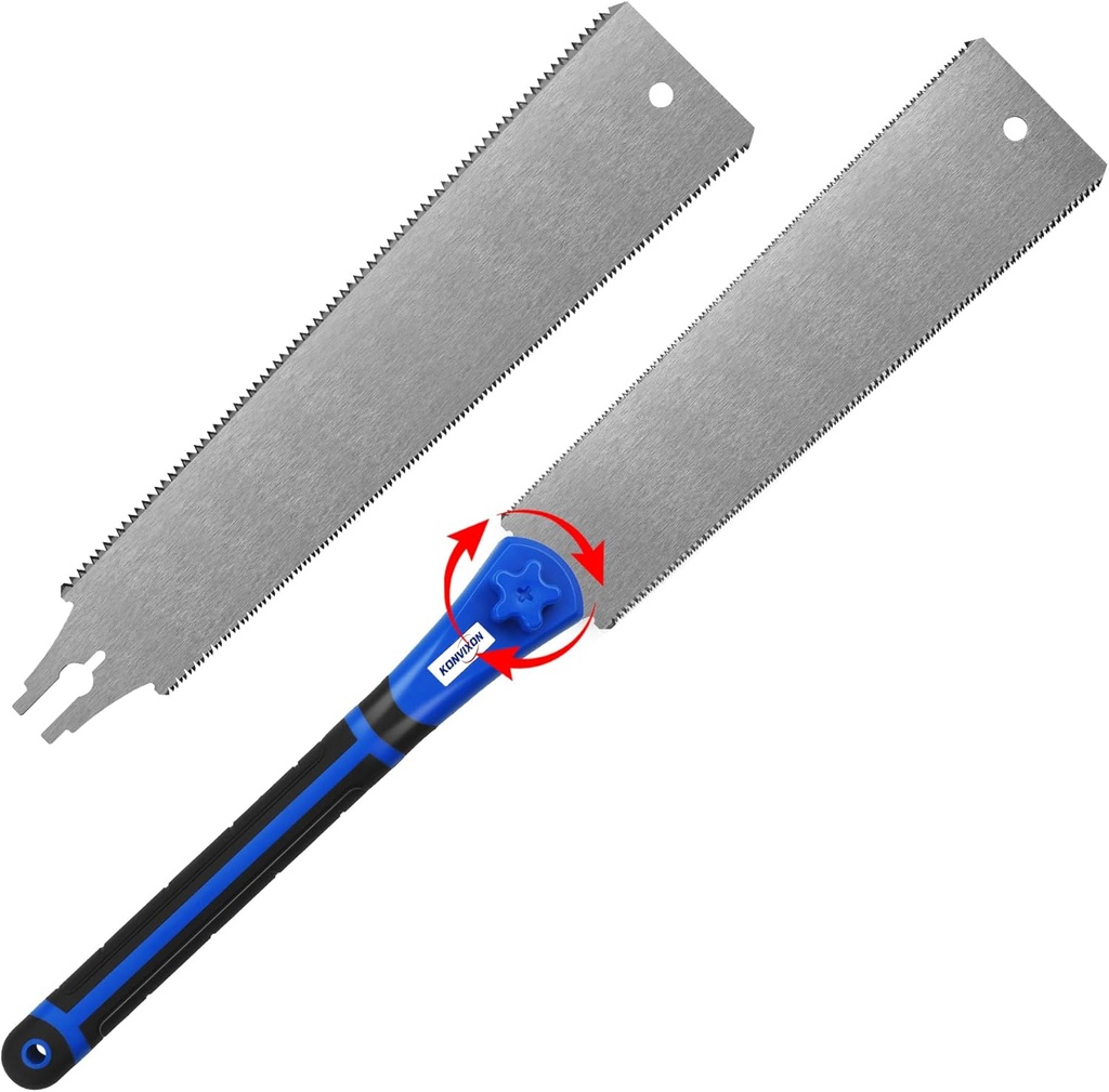 Japanese Pull Saw Set 9.5" & 11.5" Double Edge Flush Cut Saw, Flexible SK5 Ryoba Replaceable Blades 14/18 & 7/11 TPI, Non-Slip Ergonomic Handle, Japanese Hand Saws for Woodworking Tools