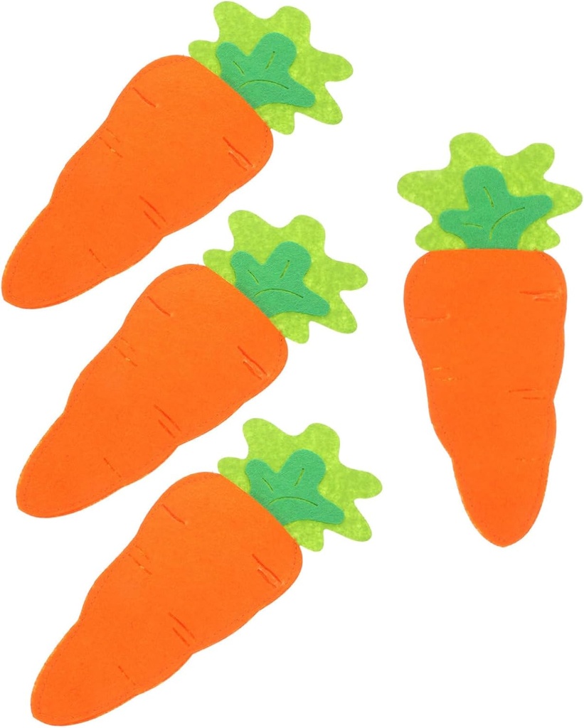 4pcs Easter Carrot Shaped Cutlery Holders Adorable Utensil Bags for Festive Table Decorations for Spring Parties and Holiday Gatherings