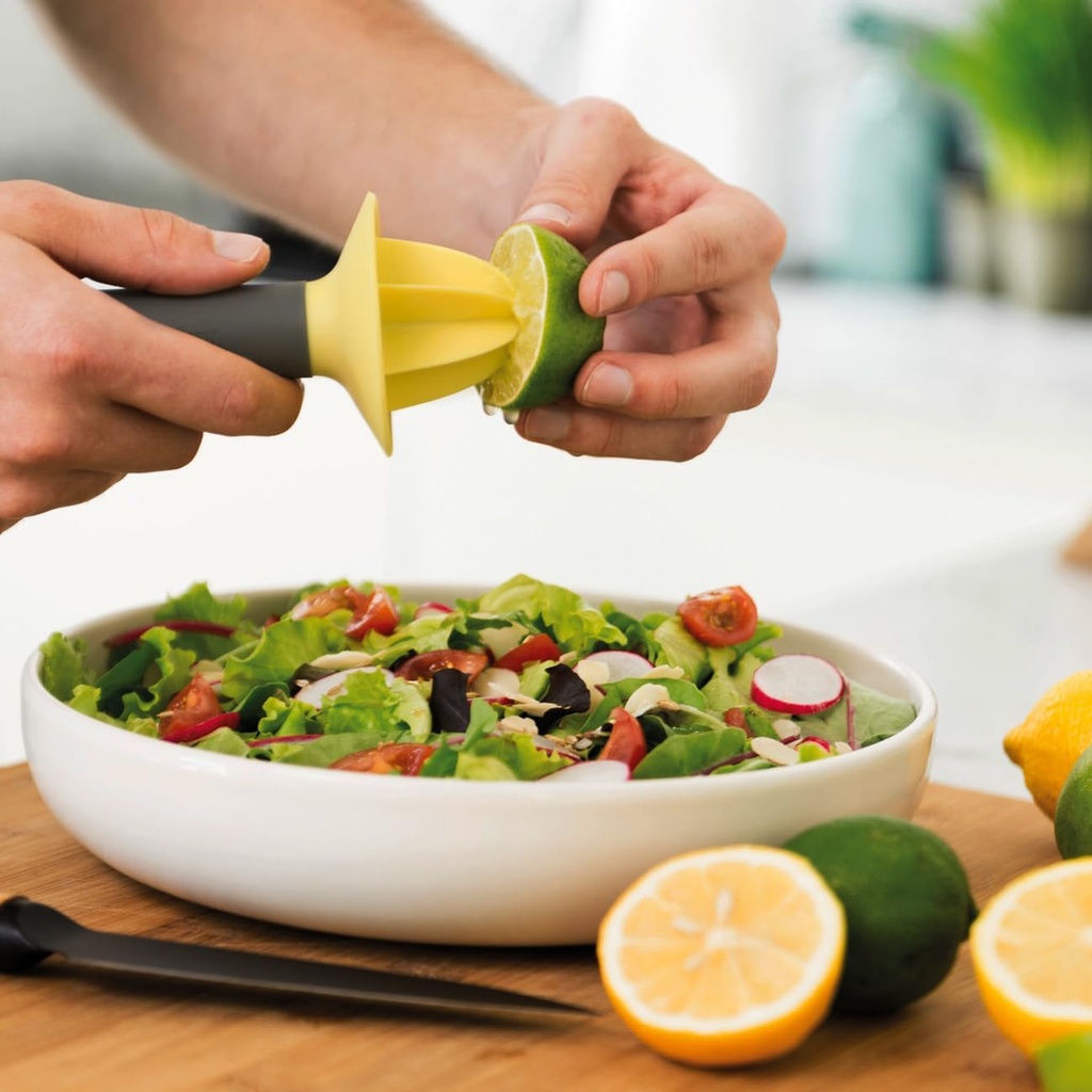 BergHOFF LEO Food Grade PP Hand Juicer 5in with Soft-touch Recycled PP Handle Manual Squeezer Reamer for Lemon Limes Citrus Fruit