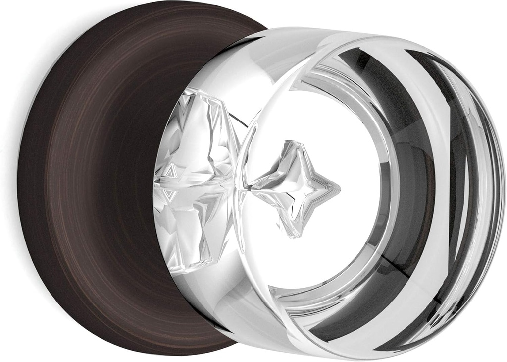 Passage Round Crystal Door Knobs Venetian Bronze Round Rosette