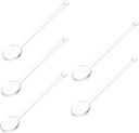 5pcs Glass Coffee Spoons for Espresso Cooking Smooth Stirring Spoons for Honey Iced Tea