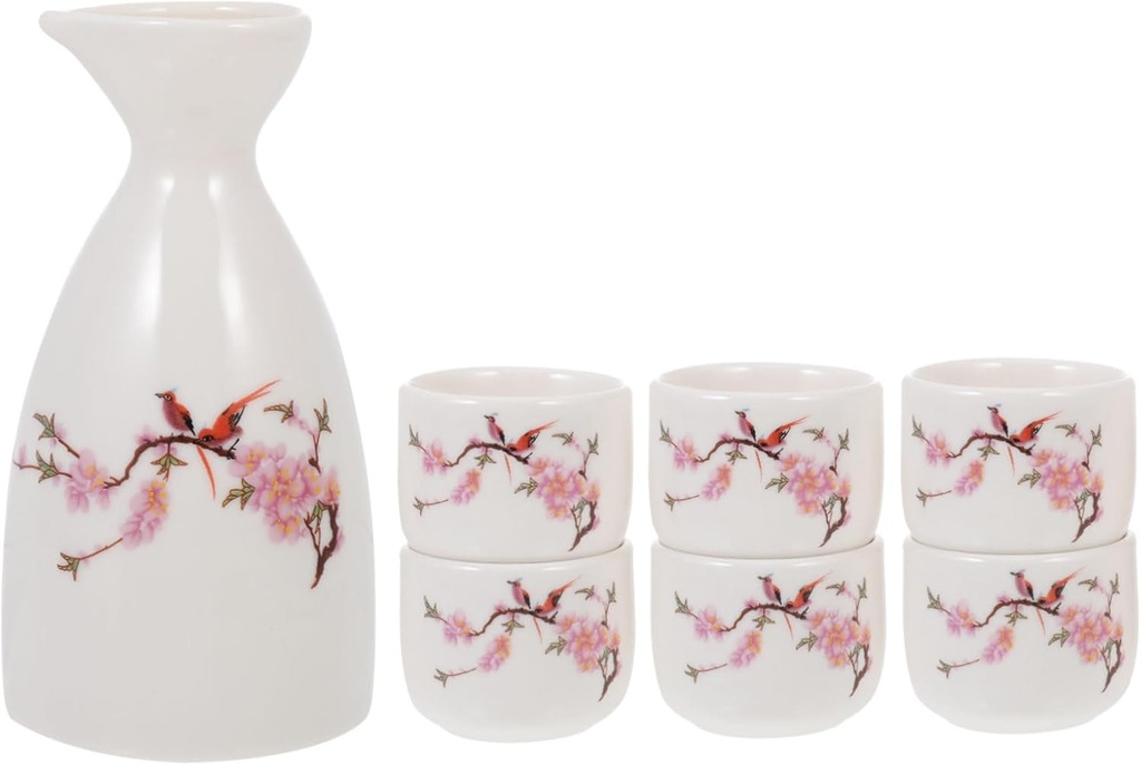 ABOOFAN Japanese Pottery Sake Set Porcelain Sake Cups Ceramic Cups Traditional