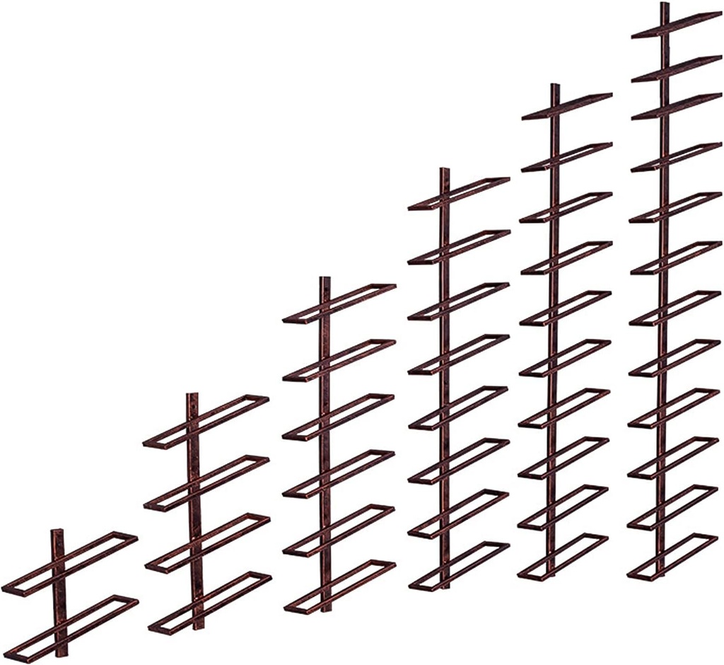 Wall Mounted - Wall-Mounted | 2/4/6/8/10/12 Bottles | Metal | Elegant Kitchen, Restaurant, Bar or Wine Cellar Storage Room (Bronze/Black/d)