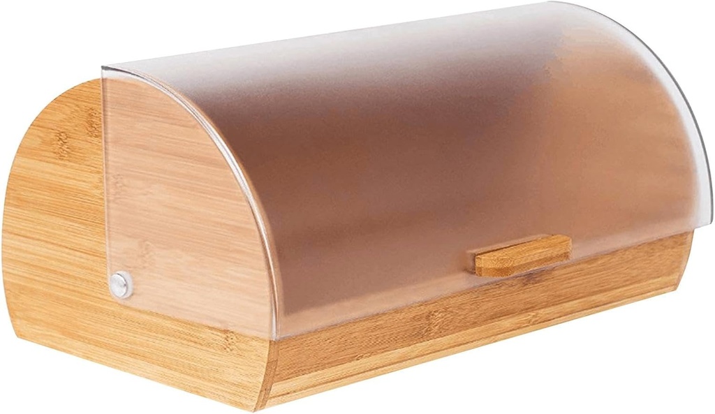 Bamboo Bread Box Storage Holder Large Capacity Roll Top Storage Container Breadbox for Muffins Toast Bagels Home